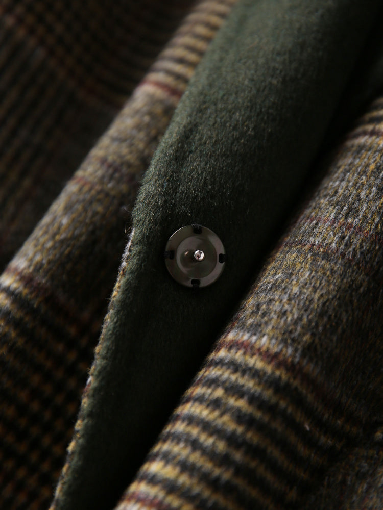 Classic Winter Plaid Wool Coat