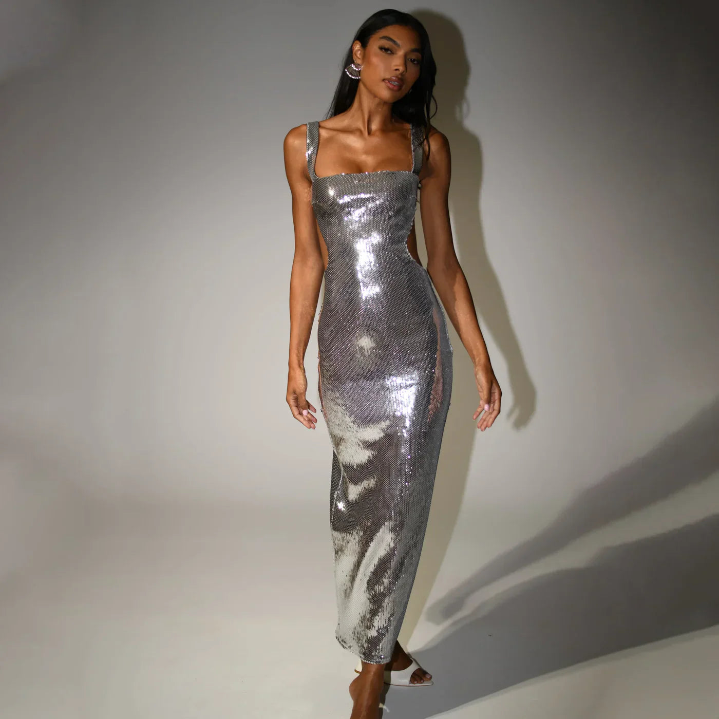 DREAM SILVERY MAXI DRESS