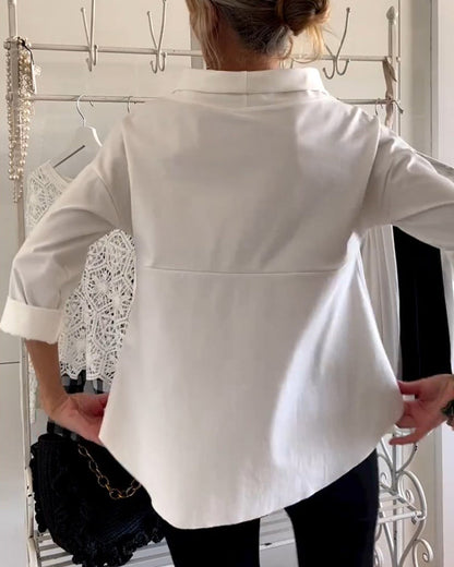 Elise™ - Elegante Bluse mit lockerem Rollkragen