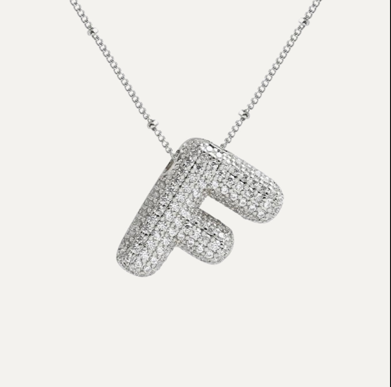 Diamond bubble letter nacklace