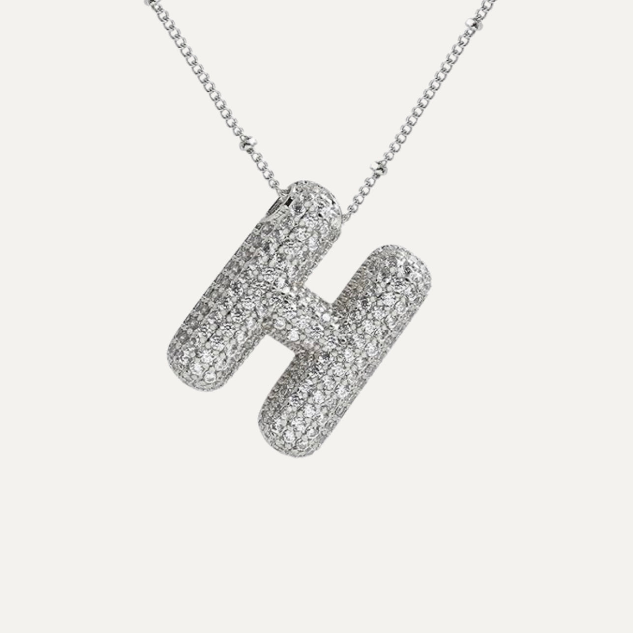 Diamond bubble letter nacklace