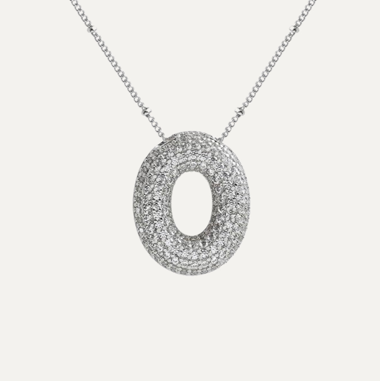 Diamond bubble letter nacklace