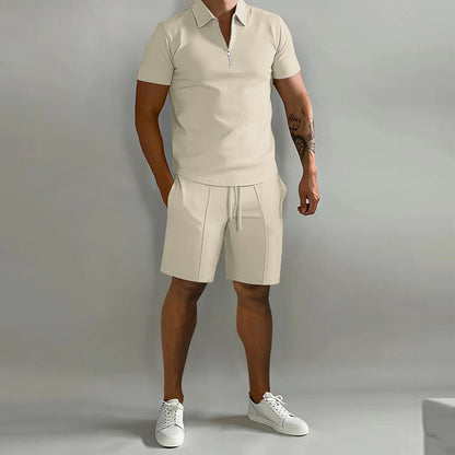 Tropische polo- en shortset