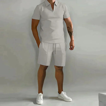 Tropische polo- en shortset