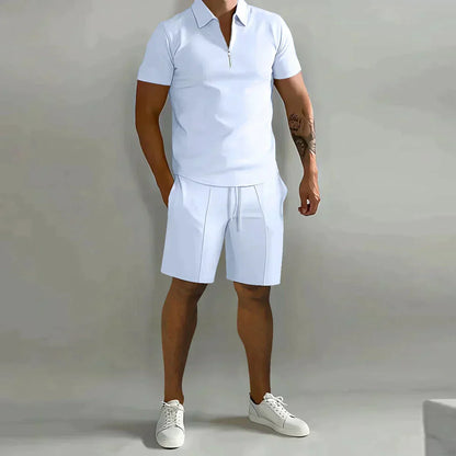 Tropische polo- en shortset