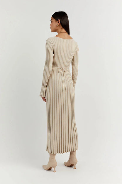 V-Neck Midi Dress