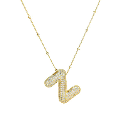 Diamond bubble letter nacklace