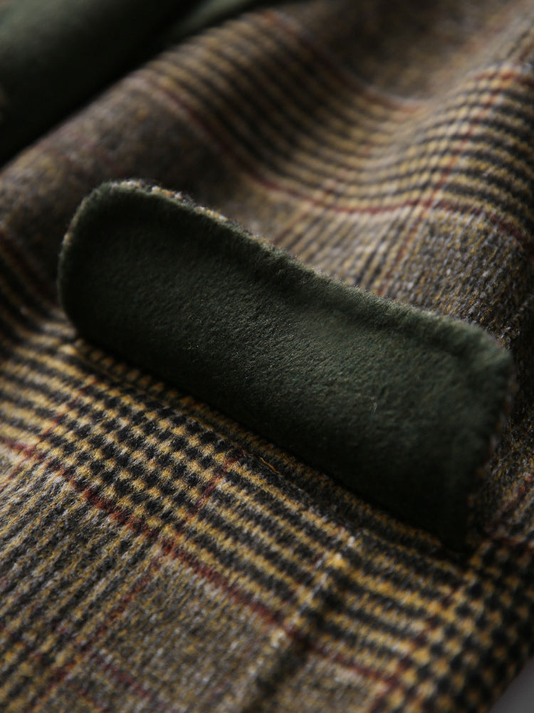 Classic Winter Plaid Wool Coat